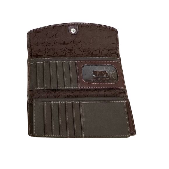 Fossil Brown Pebbled Leather Double Handle Shoulder Bag and Wallet Set - Picture 13 of 14